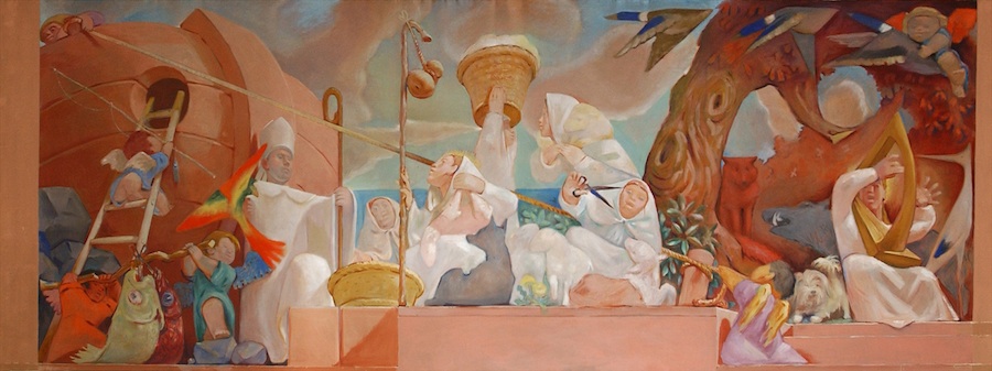 Life of St. Bridget.  Jean Charlot.  1939.  Boat on left side.