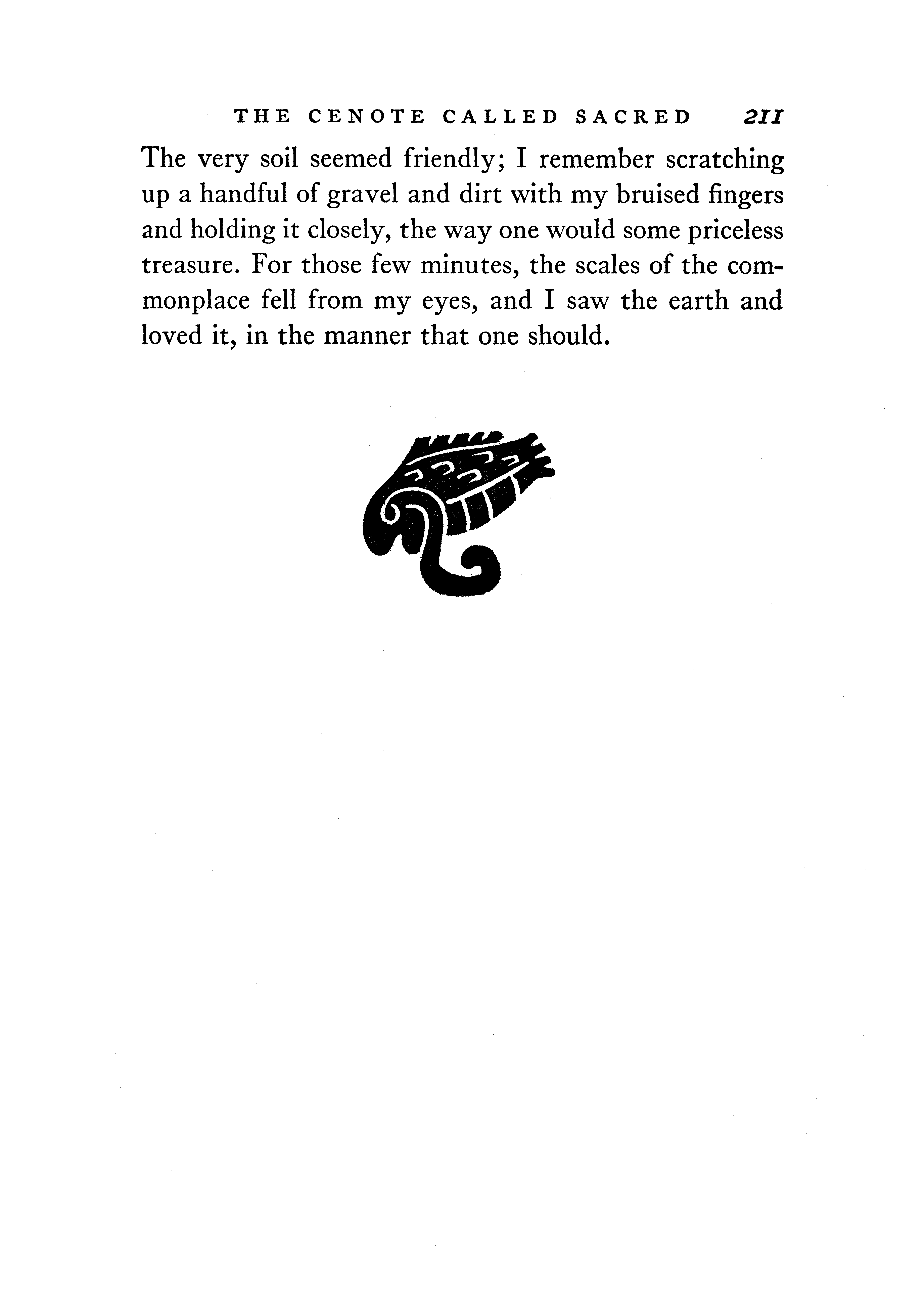 Page 211 of 'Digging in Yucatan' written by Ann Axtell Morris.  Decorations by Jean Charlot.