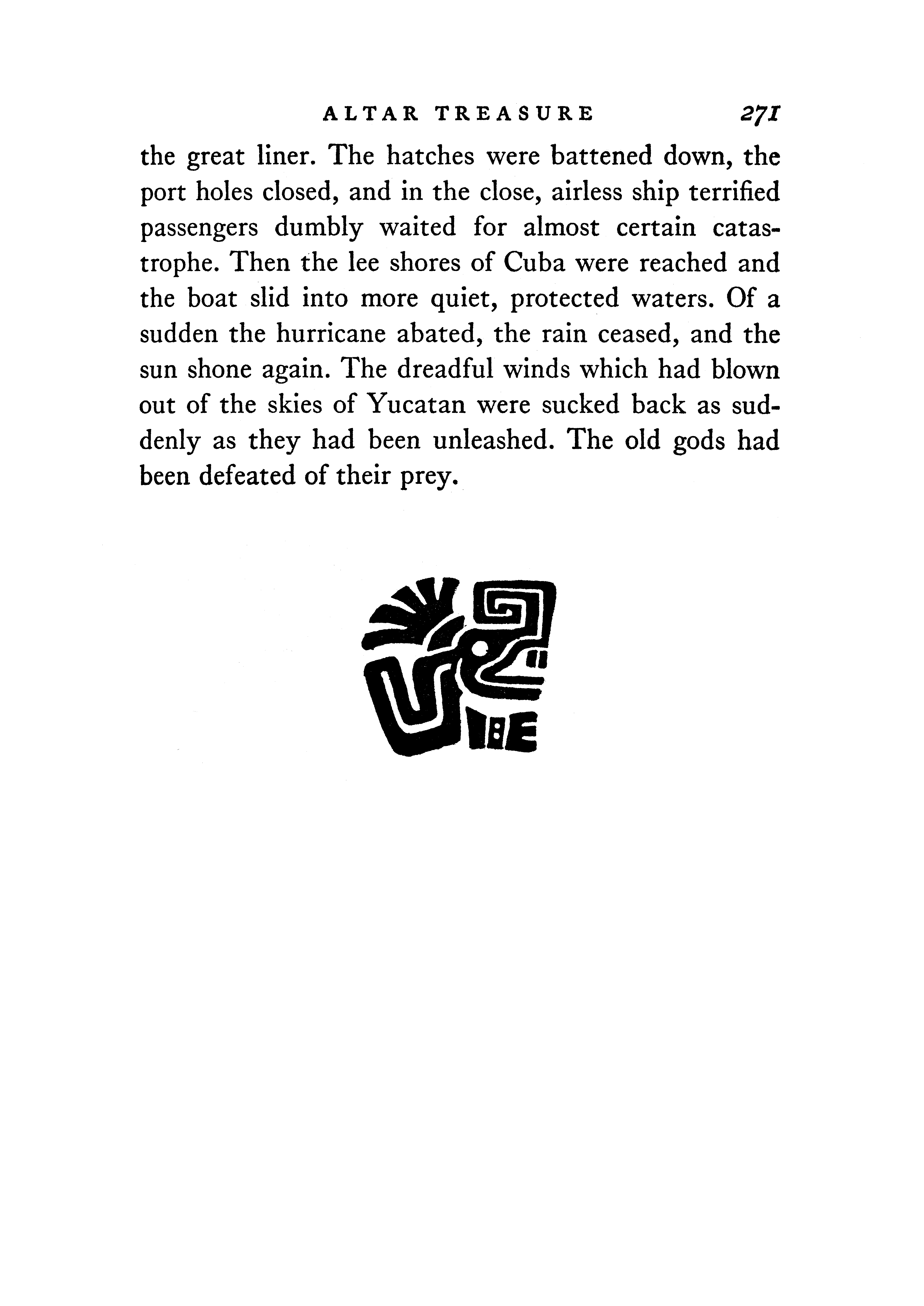 Page 271 of 'Digging in Yucatan' written by Ann Axtell Morris.  Decorations by Jean Charlot.