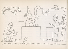'The hungry wolf' by Jean Charlot in 'The Sun, the Moon and a Rabbit' written by Amelia Martinez del Rio.