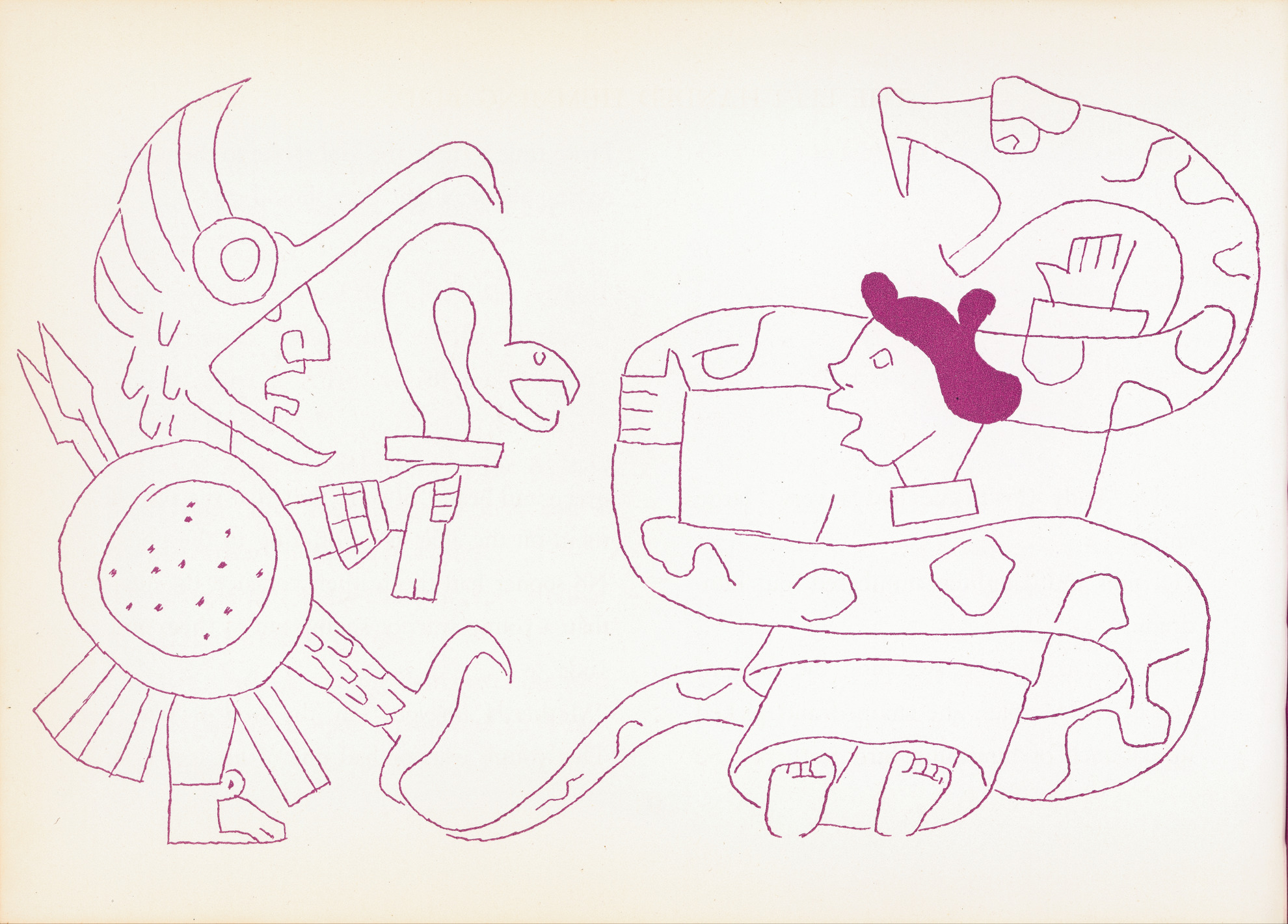 'The left-handed humming bird' by Jean Charlot in 'The Sun, the Moon and a Rabbit' written by Amelia Martinez del Rio.