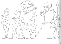 'A hen, a heron and a deer' by Jean Charlot in 'The Sun, the Moon and a Rabbit' written by Amelia Martinez del Rio.