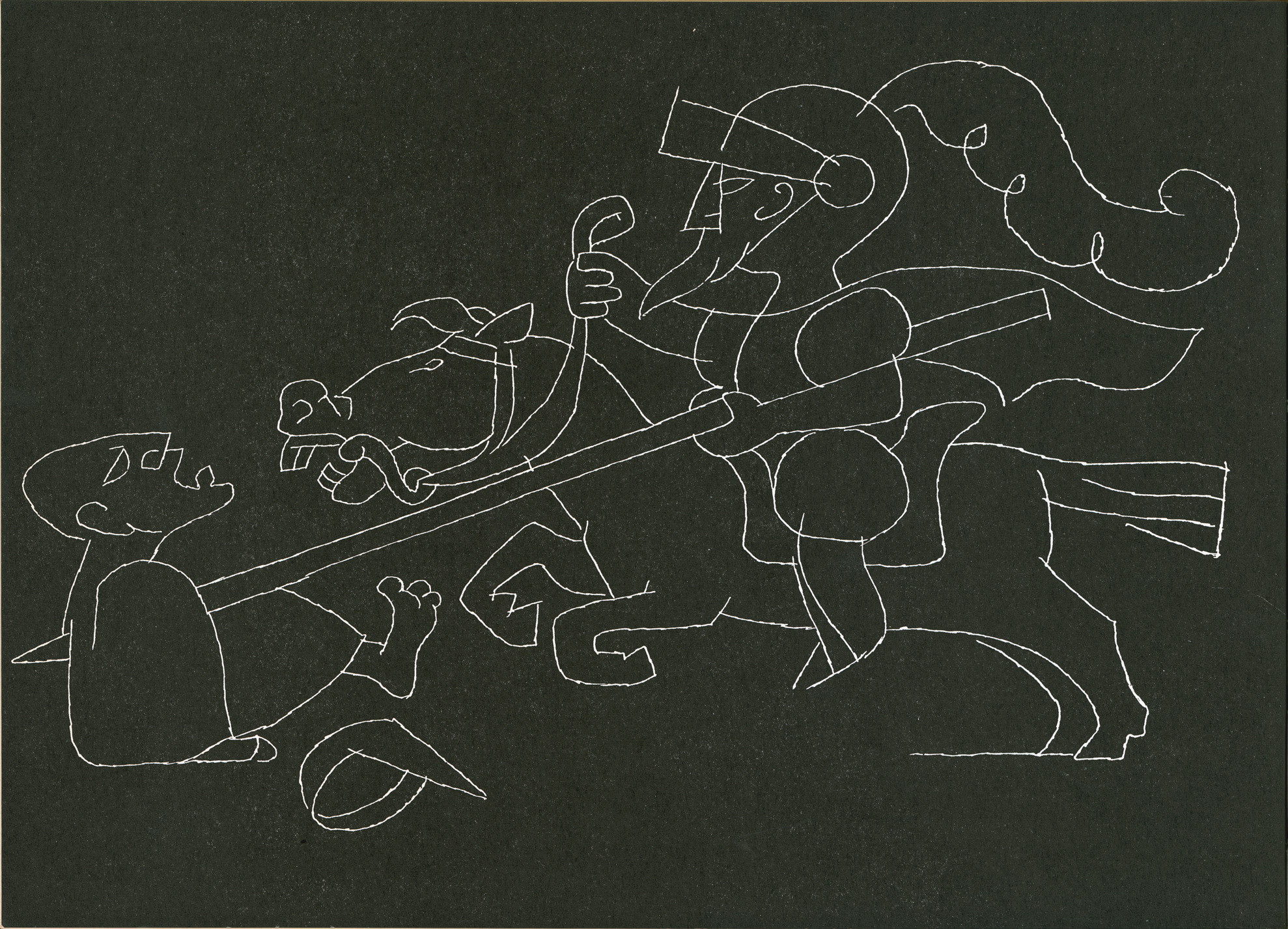 'A great festival' by Jean Charlot in 'The Sun, the Moon and a Rabbit' written by Amelia Martinez del Rio.