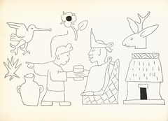 'Xóchitl, the beautiful flower' by Jean Charlot in 'The Sun, the Moon and a Rabbit' written by Amelia Martinez del Rio.