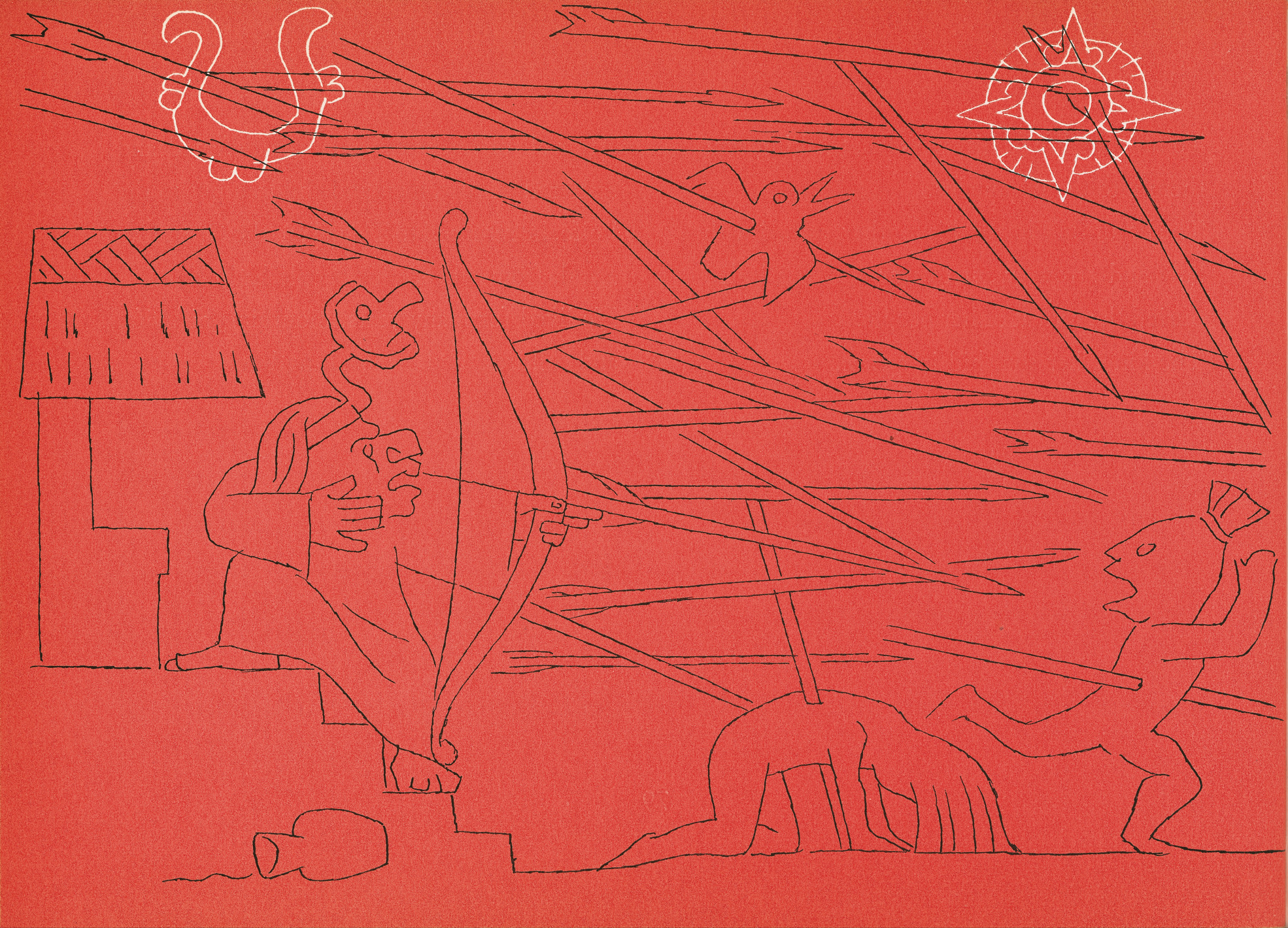 'The mad dogs' by Jean Charlot in 'The Sun, the Moon and a Rabbit' written by Amelia Martinez del Rio.