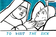 Illustration of 'To visit the sick'.  Jean Charlot.