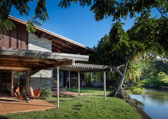 First and second lanai, along canal.  The Jean and Zohmah Charlot House.