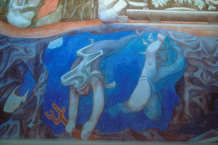 Mural.  The Relation of Man and Nature in Old Hawaiʻi.  Jean Charlot.  1974.