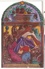 Polychrome wood sculpture.  Jean Charlot.