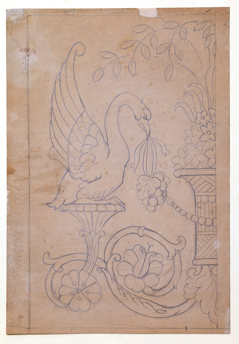 Pencil on paper.  Grand coussin.  Jean Charlot.