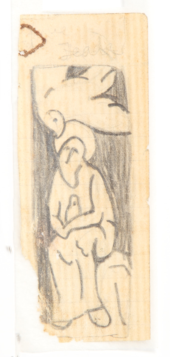Pencil on paper.  Jean.  Jean Charlot.