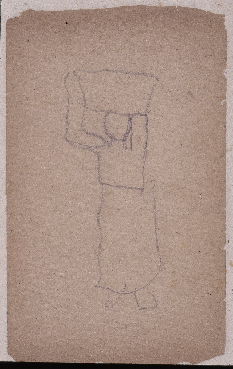 Paper and pencil.  US-1: large sketch of woman.  Jean Charlot.