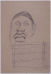 Paper and pencil.  US-2 Recto: head and backpack.  Jean Charlot.