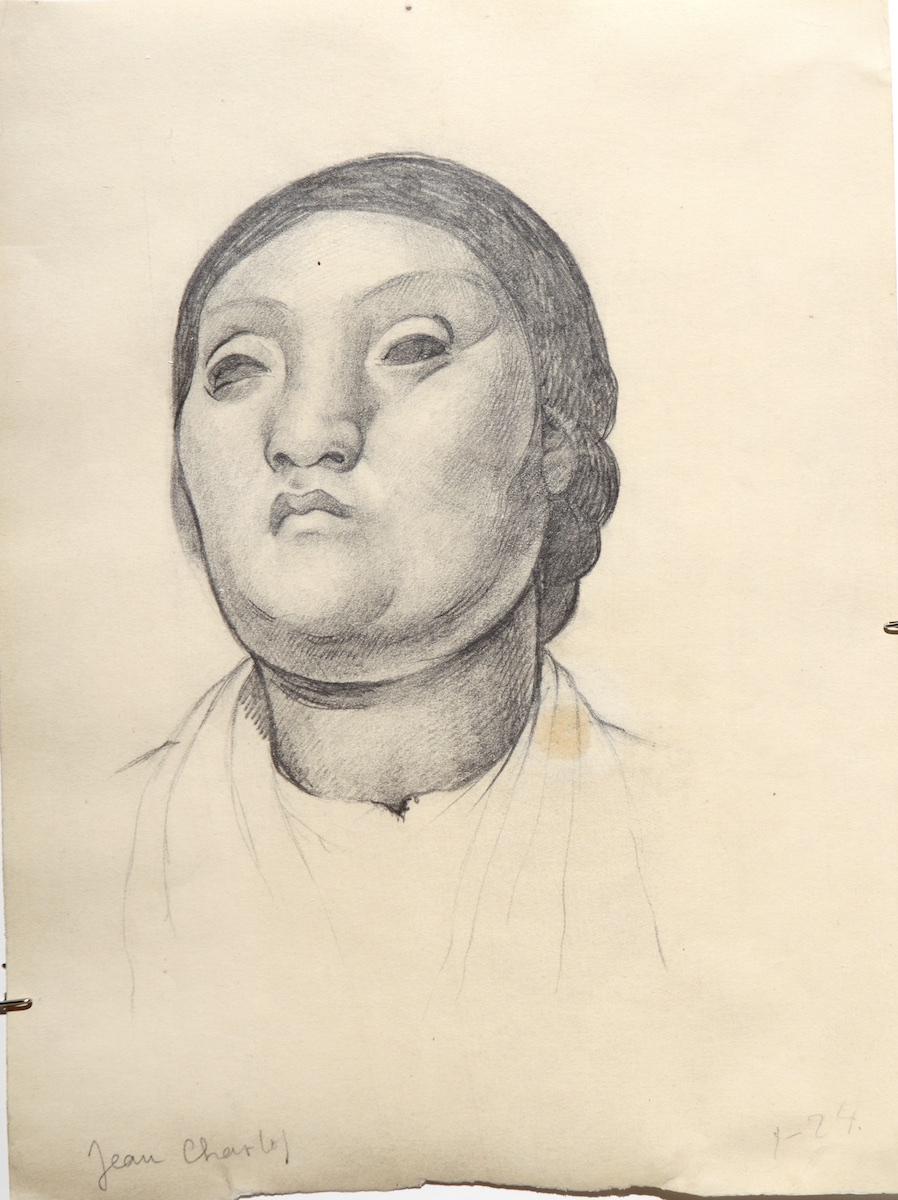 Paper and pencil.  Portrait of Luz Jiménez.  Jean Charlot.