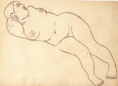 Paper and pencil.  Drawing of Luz Jiménez.  Jean Charlot.