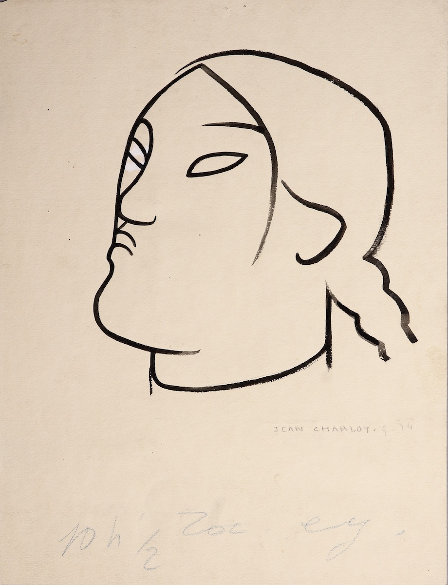 Paper and pencil.  Portrait of Luz Jiménez.  Jean Charlot.