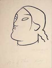 Paper and pencil.  Portrait of Luz Jiménez.  Jean Charlot.