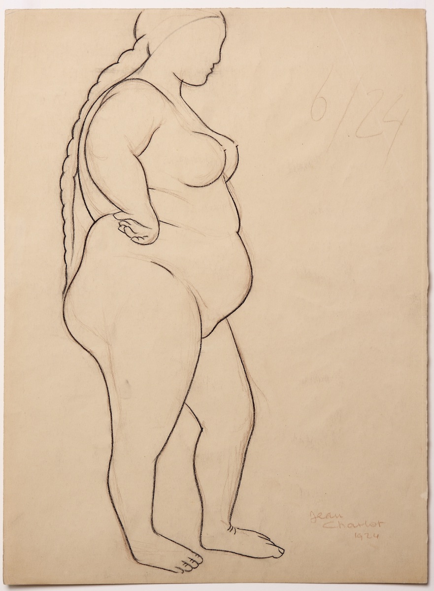 Paper and pencil.  Drawing of Luz Jiménez.  Jean Charlot.