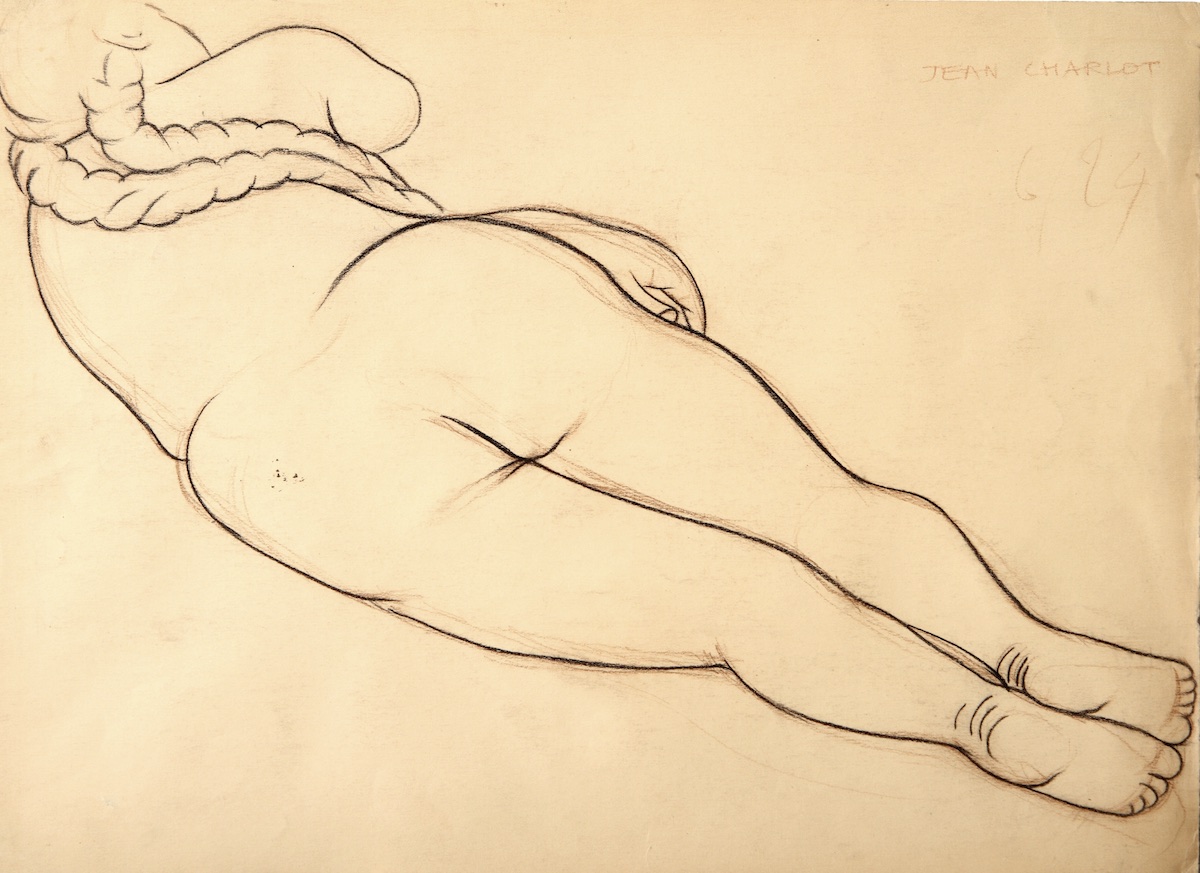 Paper and pencil.  Drawing of Luz Jiménez.  Jean Charlot.