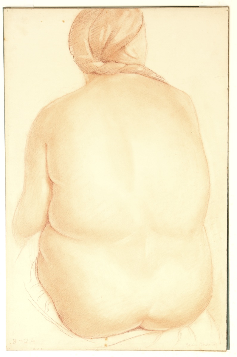 Paper and pencil.  Drawing of Luz Jiménez.  Jean Charlot.