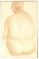 Paper and pencil.  Drawing of Luz Jiménez.  Jean Charlot.