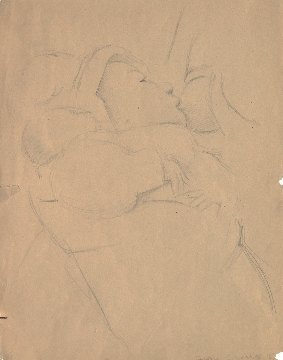 Paper and pencil.  Concha, daughter of Luz Jiménez.  Jean Charlot.