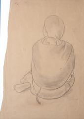 Paper and pencil.  Drawing of Luz Jiménez.  Jean Charlot.