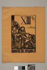 XIII station : marie le reçoit.  Chemin de Croix dessiné et gravé sur bois de fil.  Jean Charlot.