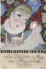 Pencil, ink, and gouache on board.  La Poudre de Riz de Rosine, Parfumerie, 107 Faubg. St. Honoré, Paris, France: Ha ! Quelles Délices !.  Jean Charlot.