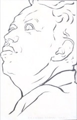 Pen and ink.  Portrait of Diego Rivera.  Jean Charlot.