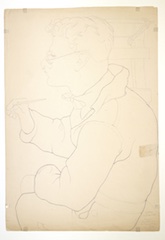 Paper and pencil.  Orozco travaillant à la Preparatoria.  Jean Charlot.