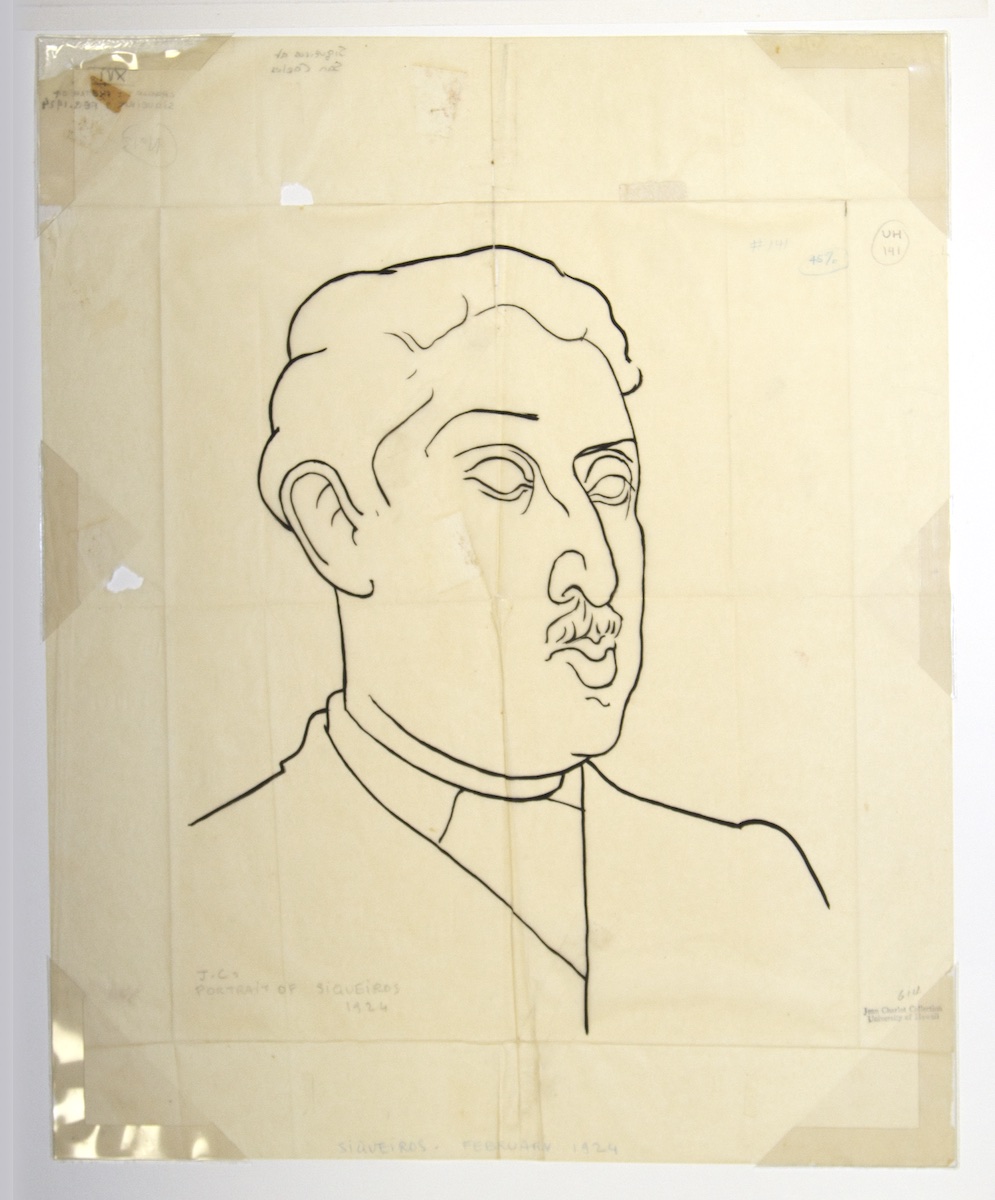 Paper and pencil.  Portrait of Siqueiros.  Jean Charlot.