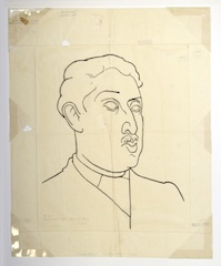 Paper and pencil.  Portrait of Siqueiros.  Jean Charlot.