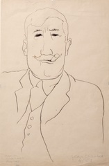 Paper and pencil.  Portrait of Manuel Martínez Pintao.  Jean Charlot.