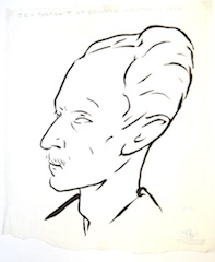 Paper and pencil.  Portrait of Edward Weston.  Jean Charlot.