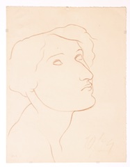 Paper and pencil.  Portrait of Anita Brenner.  Jean Charlot.