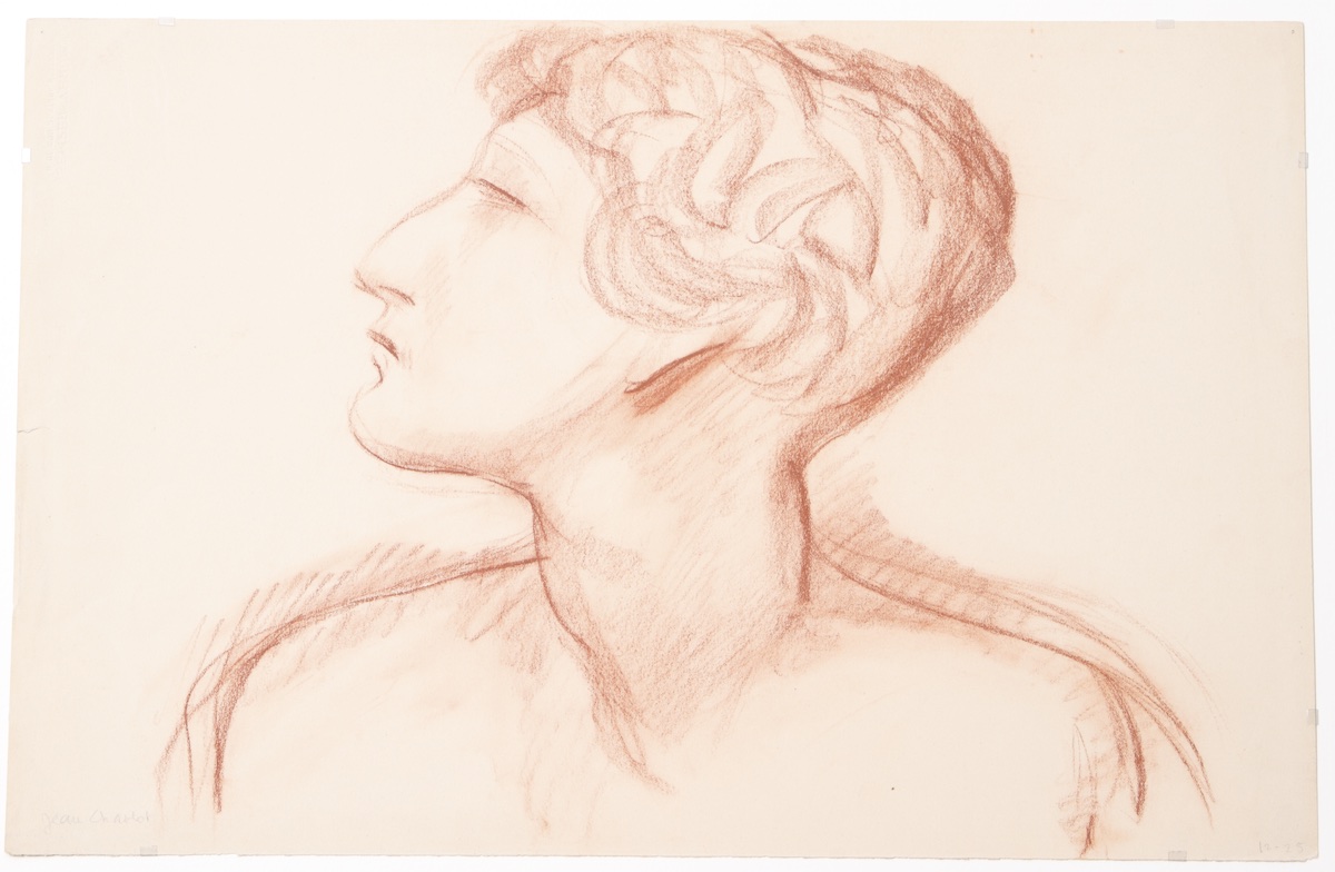 Paper and pencil.  Portrait of Anita Brenner.  Jean Charlot.