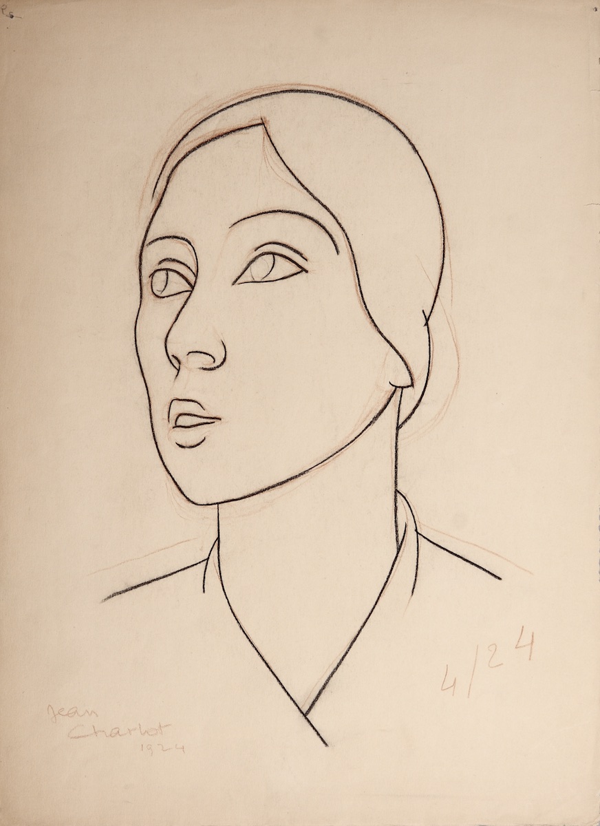 Paper and pencil.  Portrait.  Jean Charlot.