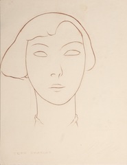 Paper and pencil.  Portrait of Mona Salas.  Jean Charlot.