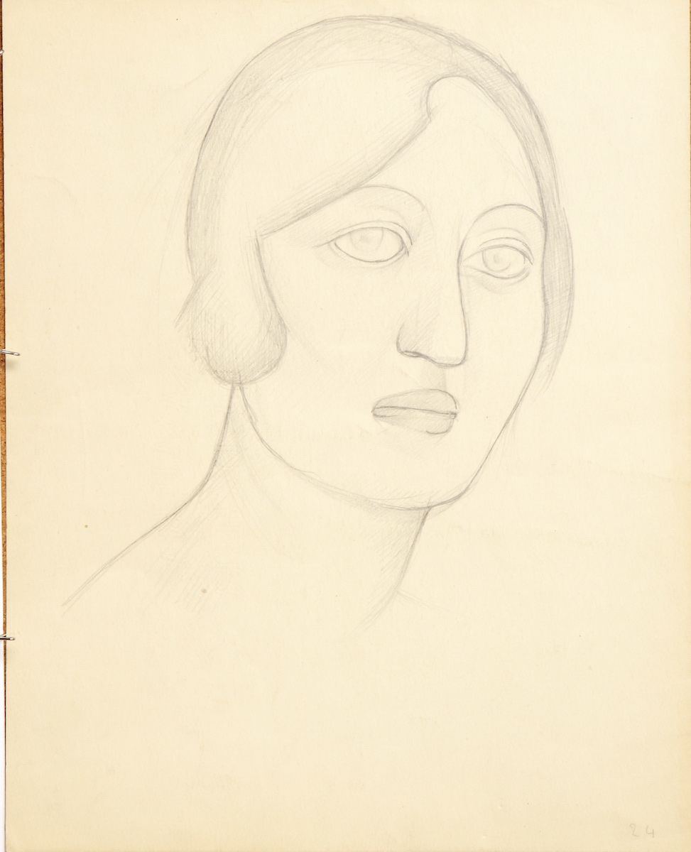 Paper and pencil.  Portrait.  Jean Charlot.