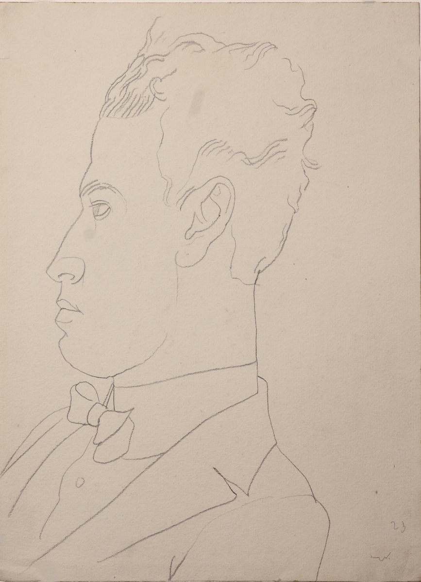 Paper and pencil.  Portrait.  Jean Charlot.