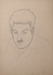 Paper and pencil.  Portrait.  Jean Charlot.
