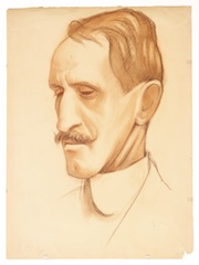 Paper and pencil.  Portrait.  Jean Charlot.