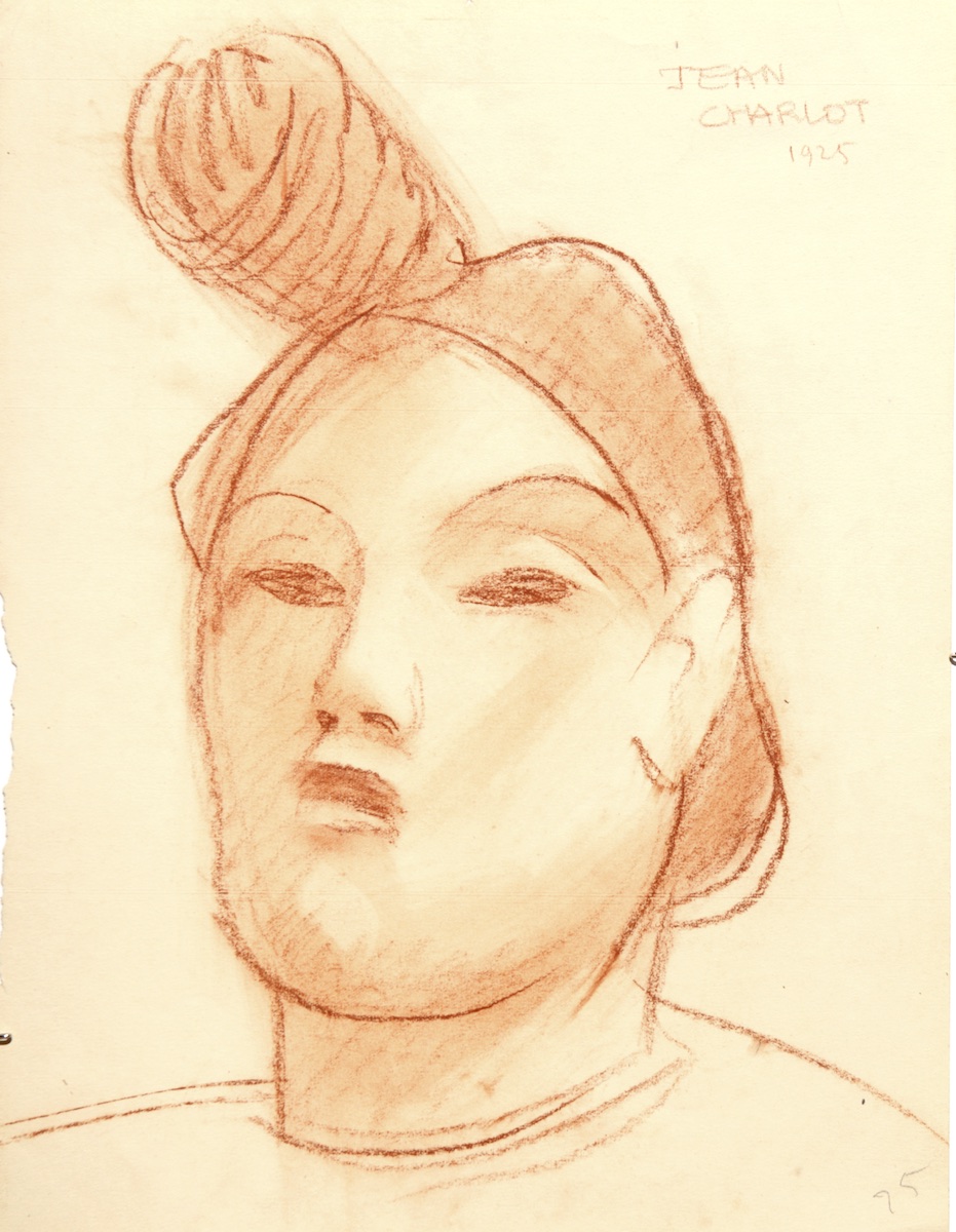 Paper and pencil.  Portrait.  Jean Charlot.