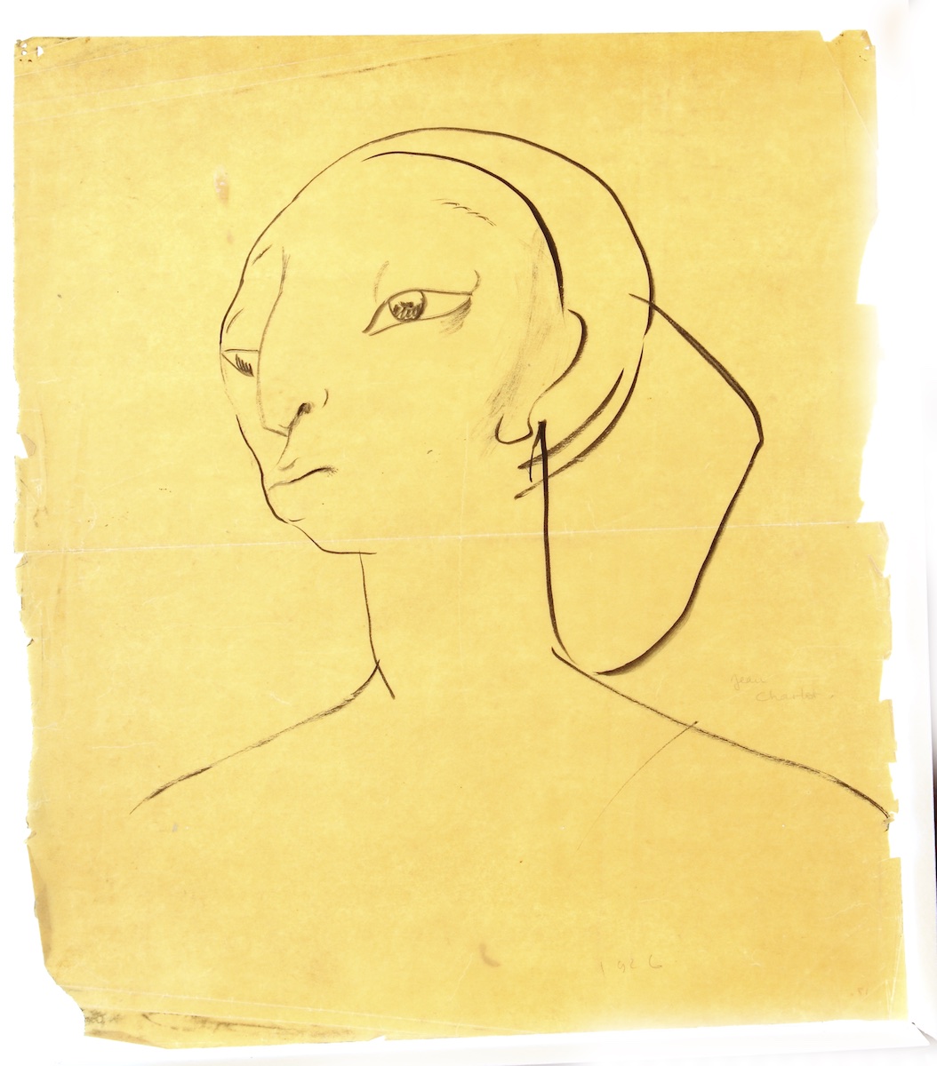 Paper and pencil.  Portrait.  Jean Charlot.