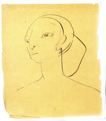 Paper and pencil.  Portrait.  Jean Charlot.