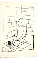 Paper.  Portrait of Panduro.  Jean Charlot.