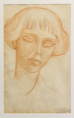 Paper and pencil.  Portrait of Nahui Olin.  Jean Charlot.