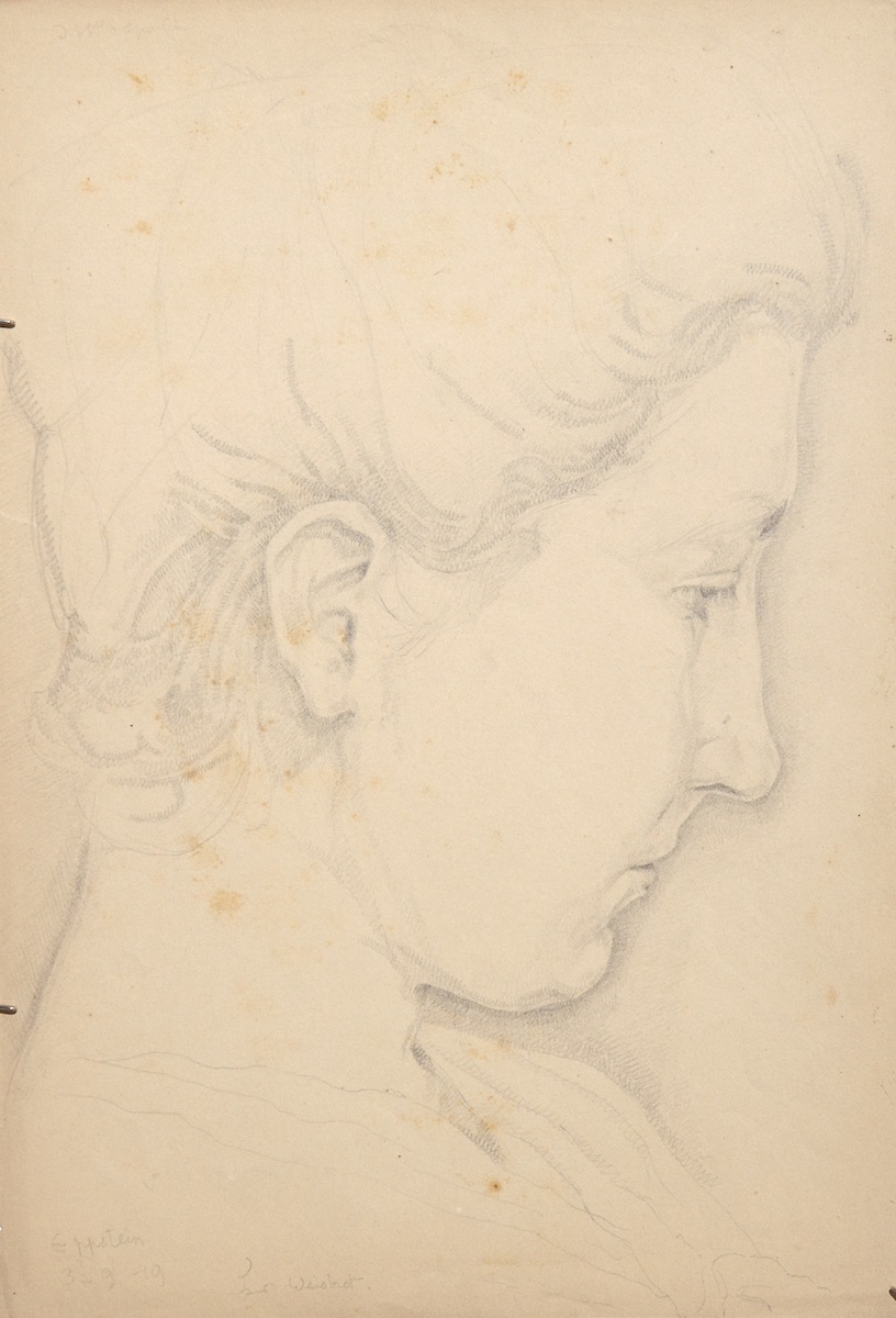 Pencil on paper.  Eppstein, Mademoiselle Weisbrot.  Jean Charlot.