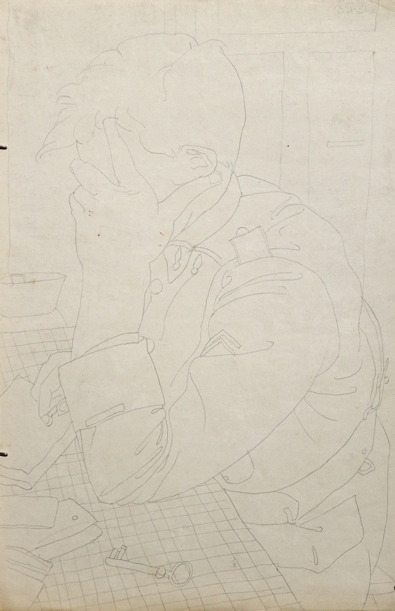 Pencil on paper.  Guitton.  Jean Charlot.